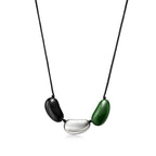 Collier Bean en argent 925 millièmes et bois japonais recouvert de laque