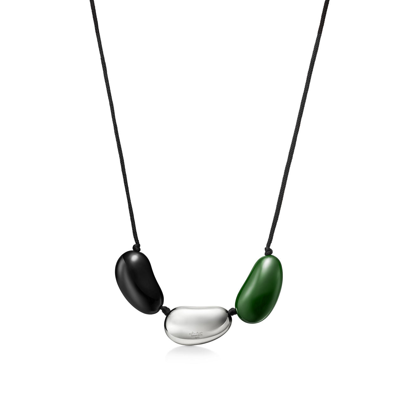 Collier Bean en argent 925 millièmes et bois japonais recouvert de laque