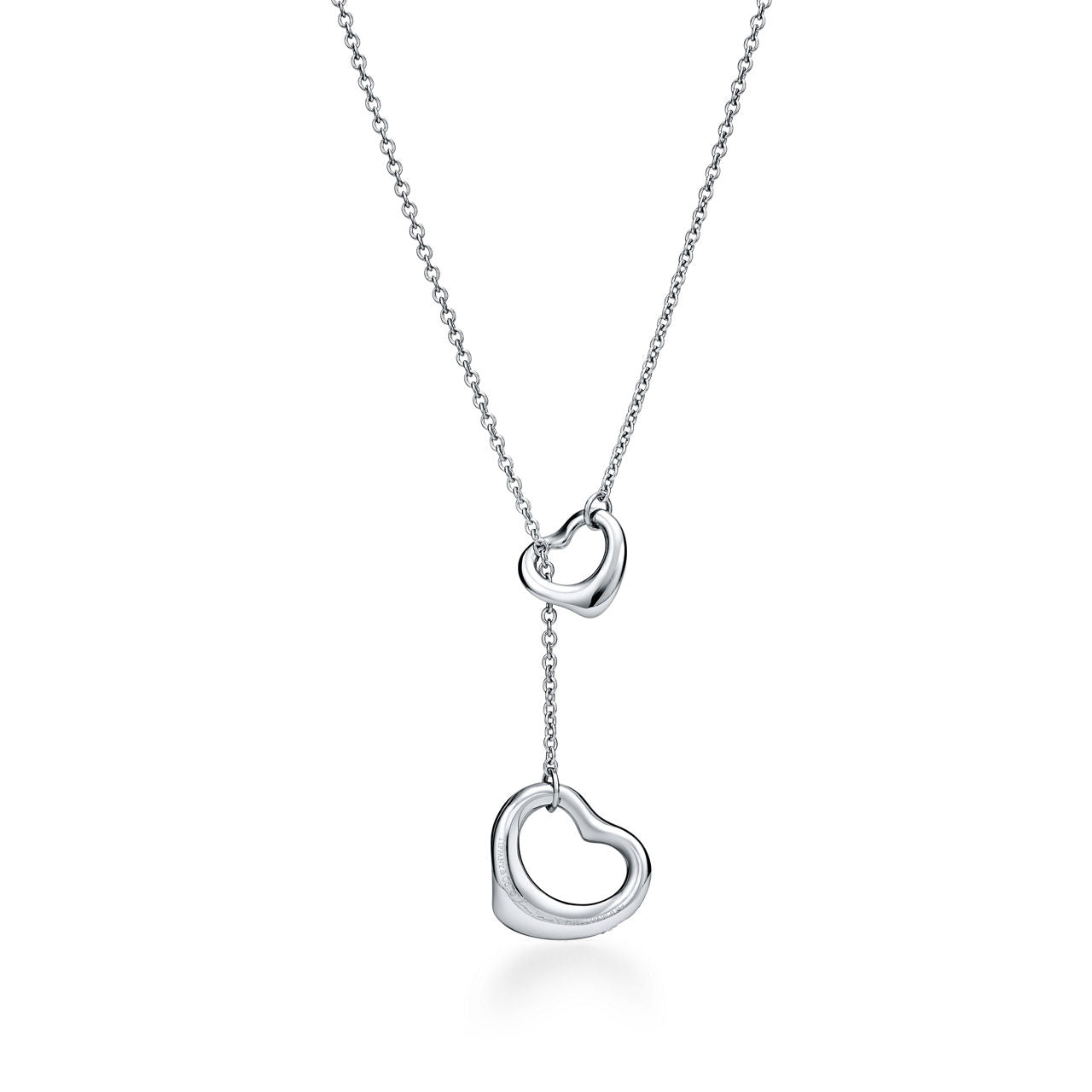 Collier Open Heart en platine 950 millièmes pavé de diamants