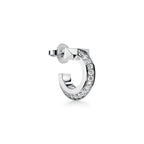 Boucles d’oreilles créoles T1 en or blanc 18 carats et diamants