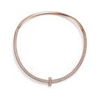 Collier T1 pavé de diamants en or rose