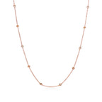 Collier à maillons carrés en or rose 18 carats et diamants