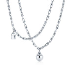 Collier à double tour, maillons taille Small en argent 925 millièmes