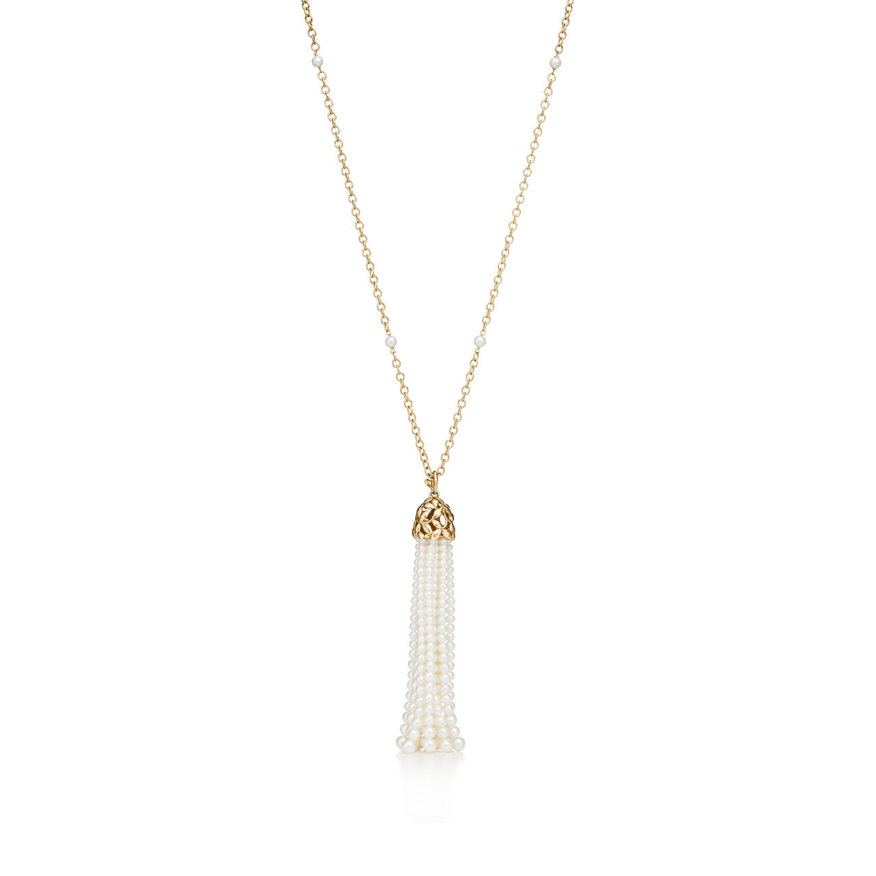 Collier de perles Houppe Olive Leaf