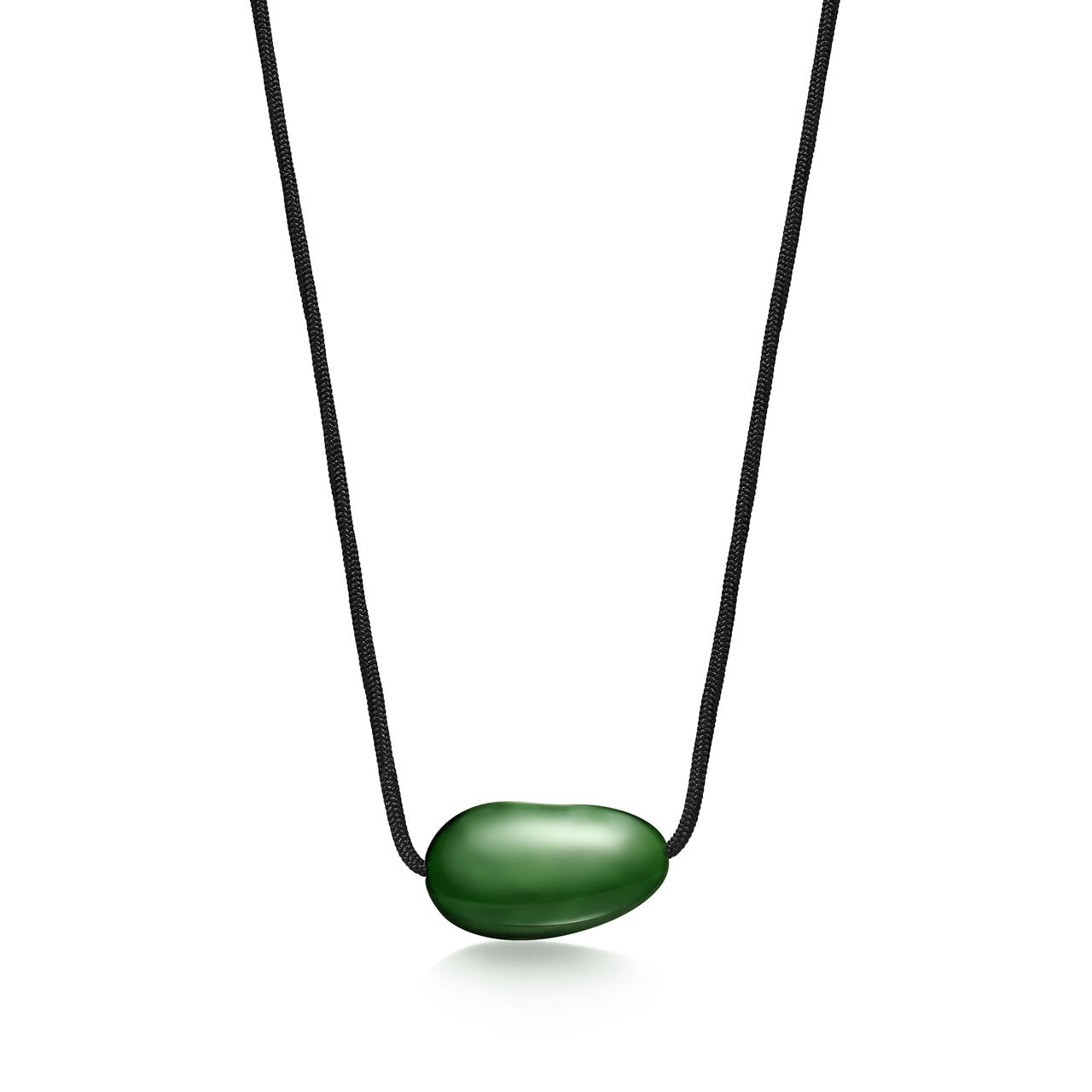 Pendentif Bean design en jade néphrite vert