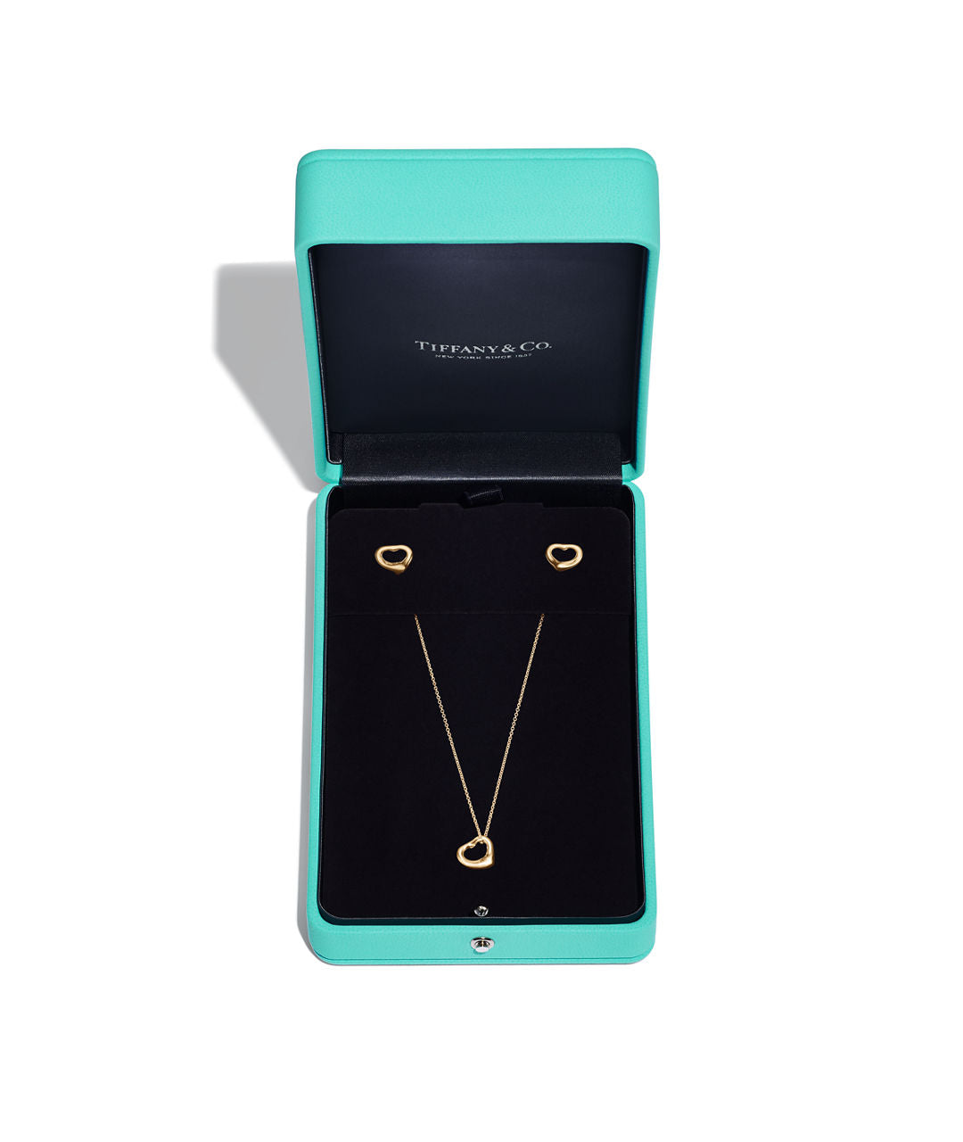 Parure pendentif et boucles d’oreilles Open Heart en or jaune 18 carats