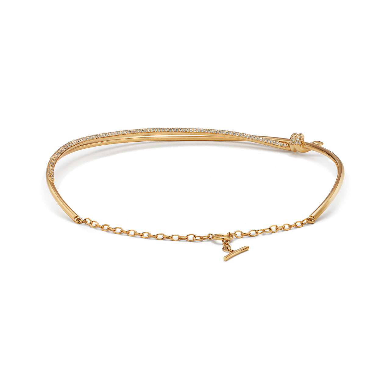 Collier double rang en or jaune 18 carats et diamants