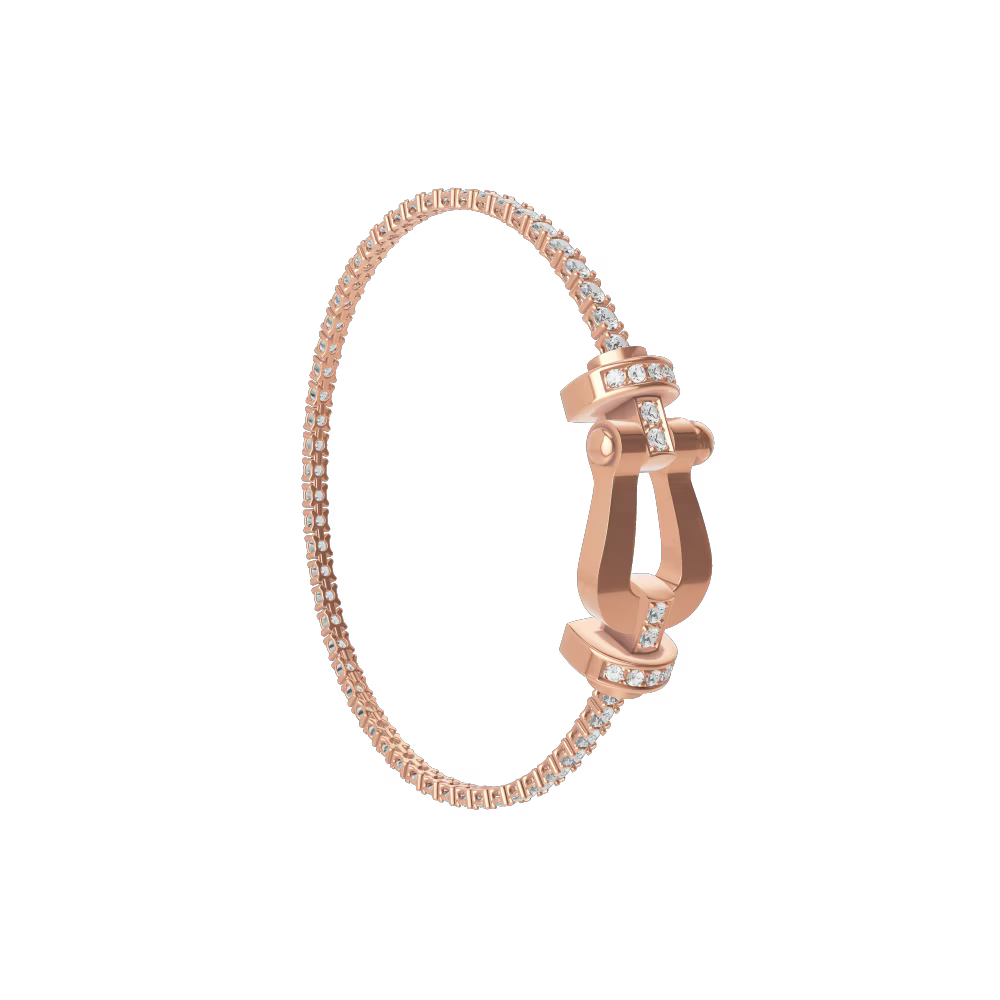 Bracelet Force 10, grand modèle, semi-pavé