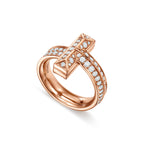 Tiffany T Bague T1 en or rose et diamants