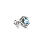 Boucles d’oreilles en platine 950 millièmes avec aigues-marines et diamants