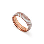 Tiffany Metro Bague à cinq rangées en or rose 18 carats et diamants