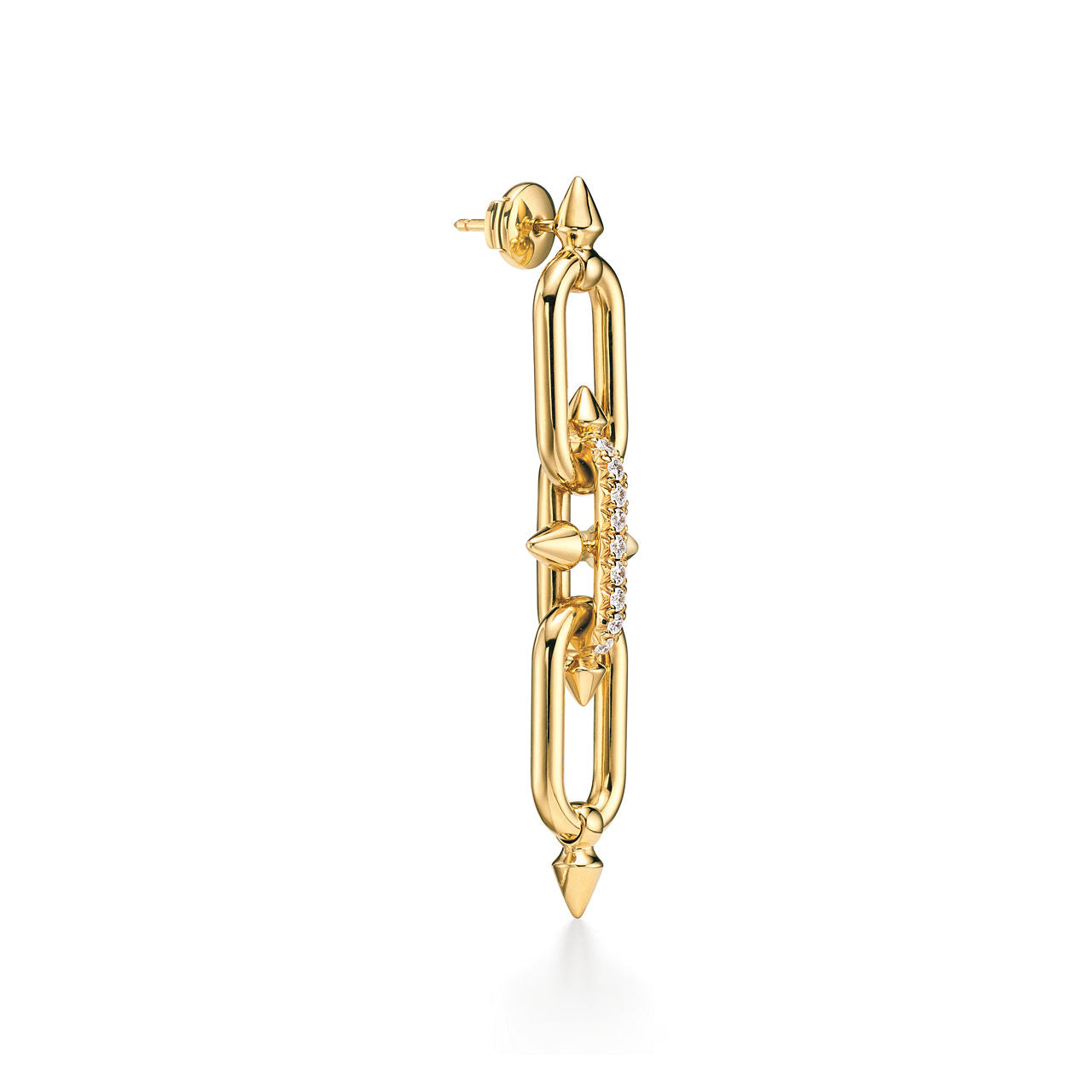 Boucles d’oreilles en or jaune 18 carats et diamants