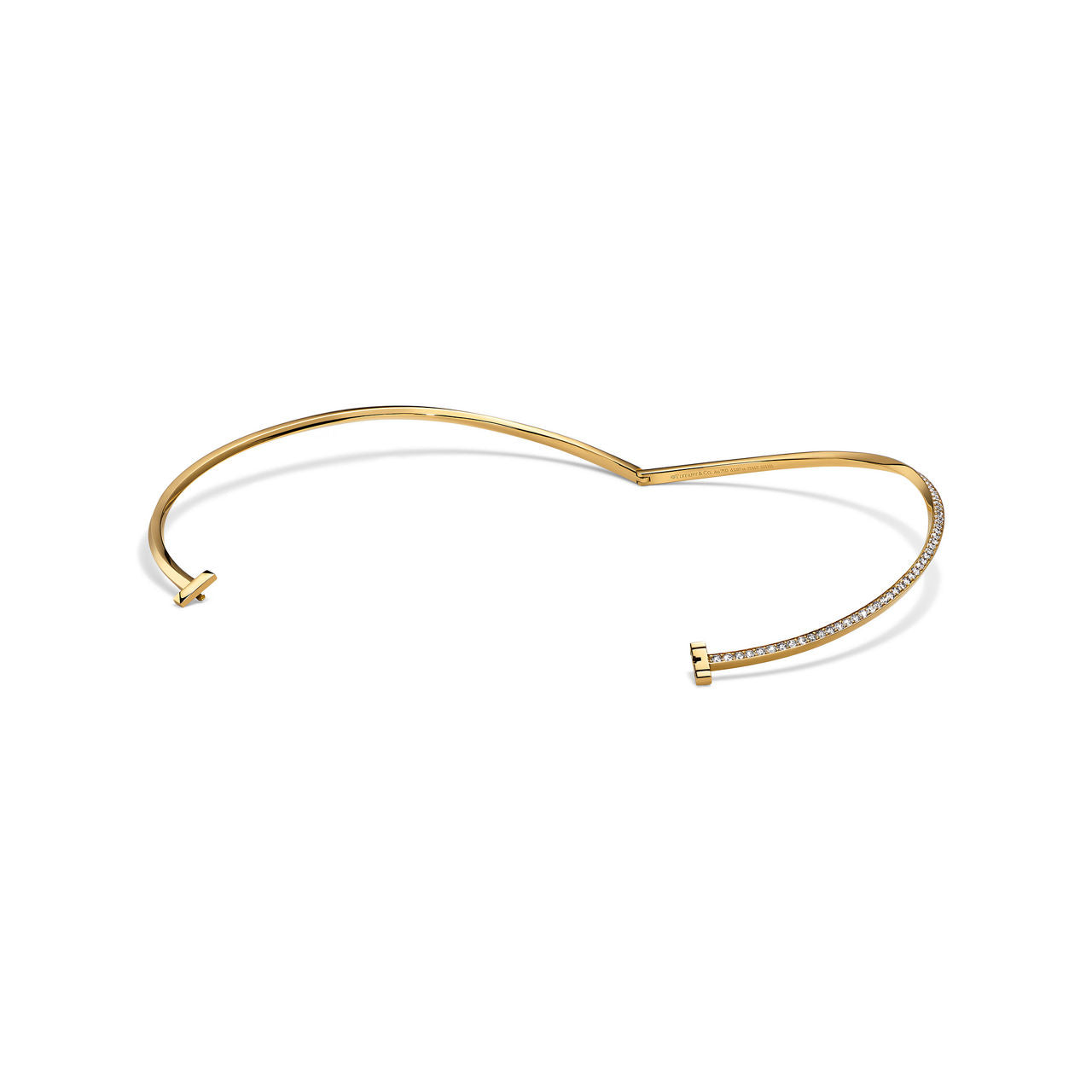 Demi-collier en diamants T1 en or jaune 18 carats