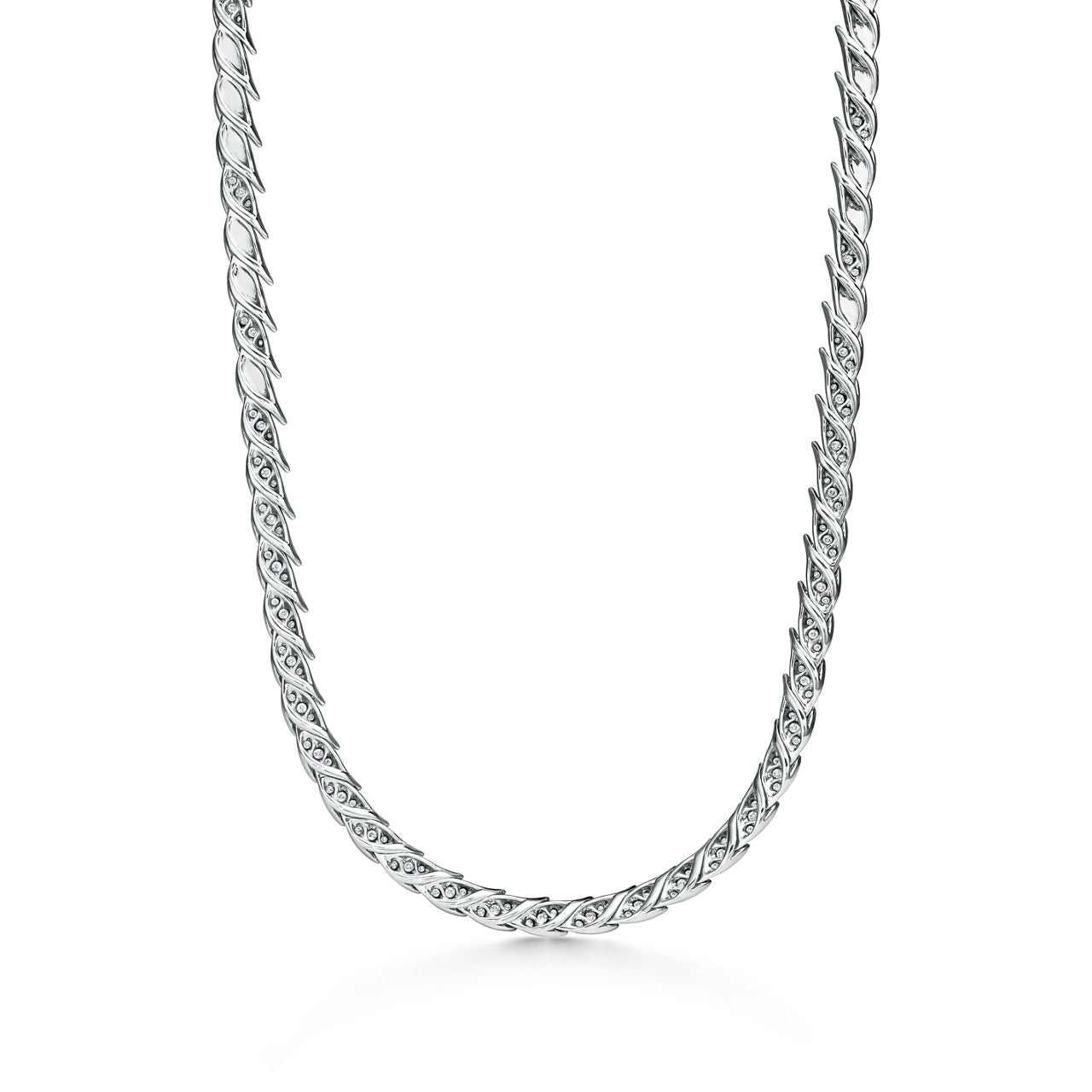 Collier pavé Wings en platine 950 millièmes et diamants