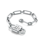 Bracelet cadenas à double anse en argent 925 millièmes. Large.