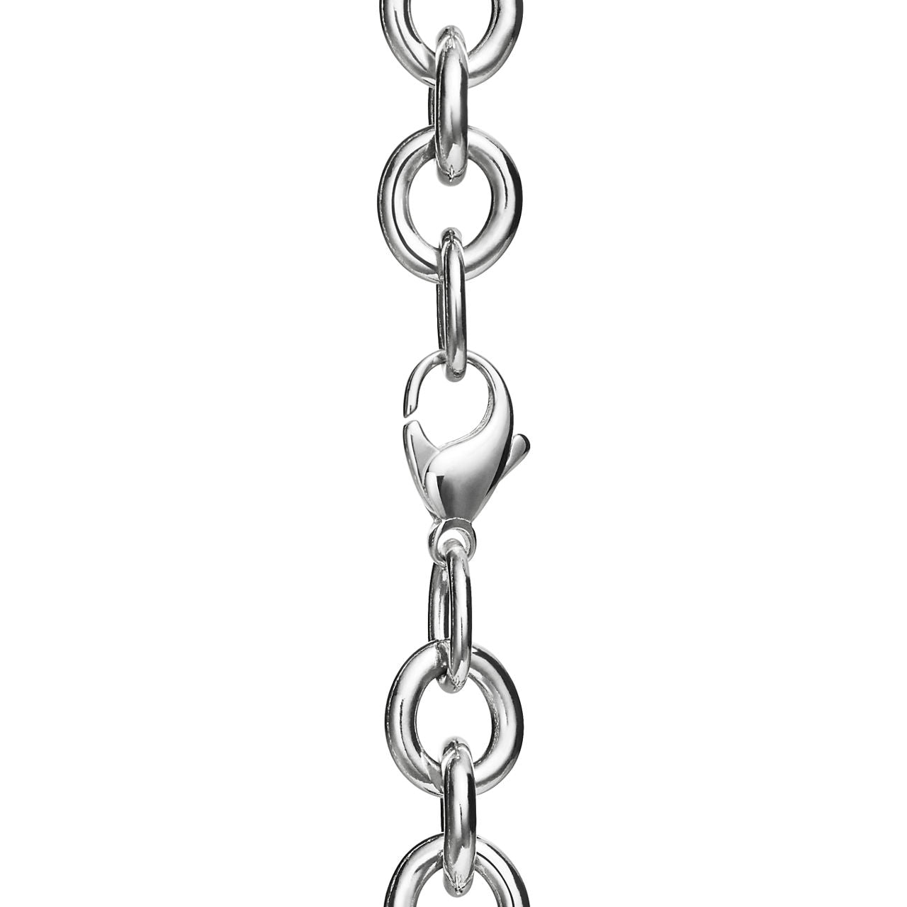 Collier Plaque Cœur en argent 925 millièmes et diamant. Medium