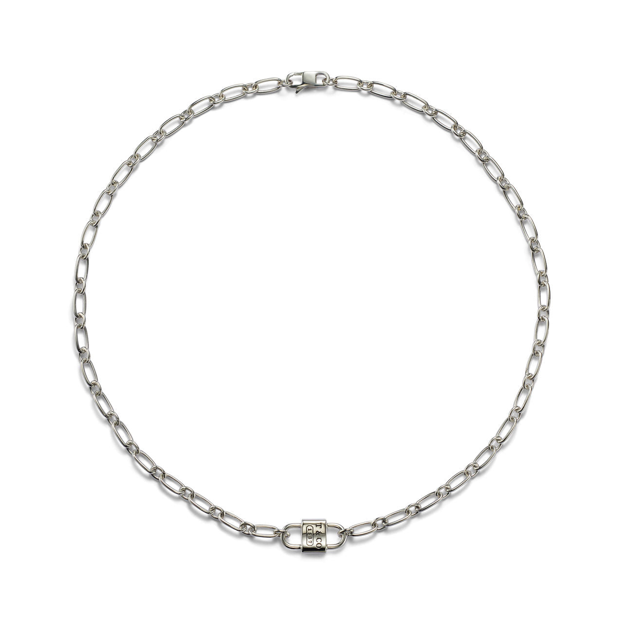 Collier cadenas à double anse en argent 925 millièmes. Small.