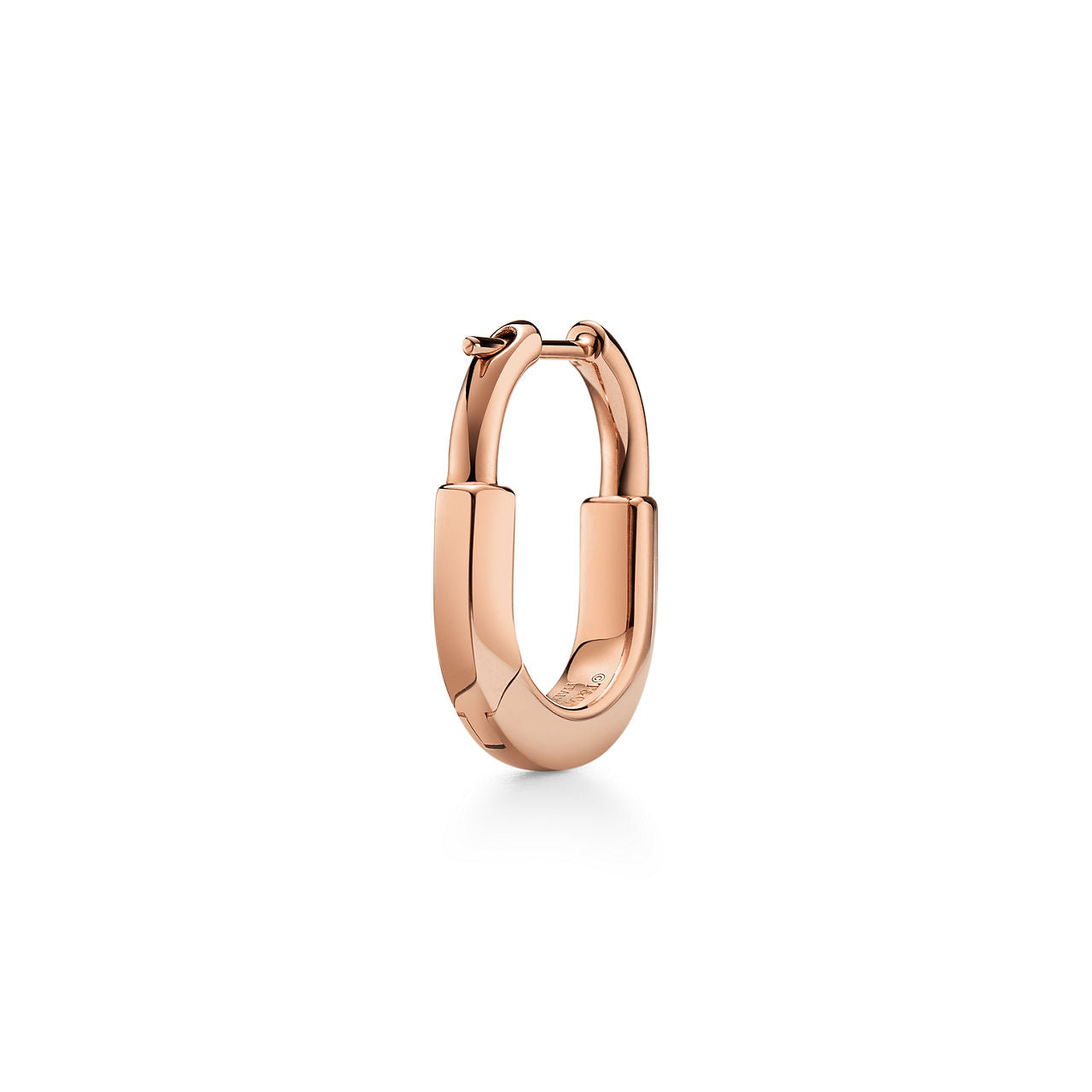 Boucles d’oreilles en or rose et saphirs roses. Small.