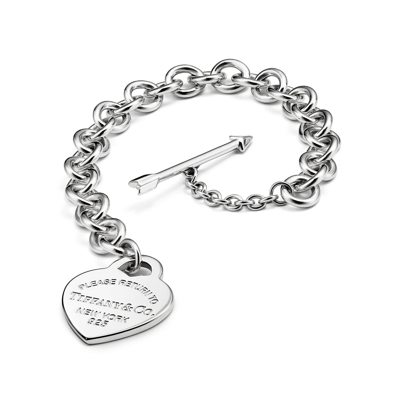 Bracelet Lovestruck Plaque Cœur en argent 925 millièmes. Medium.