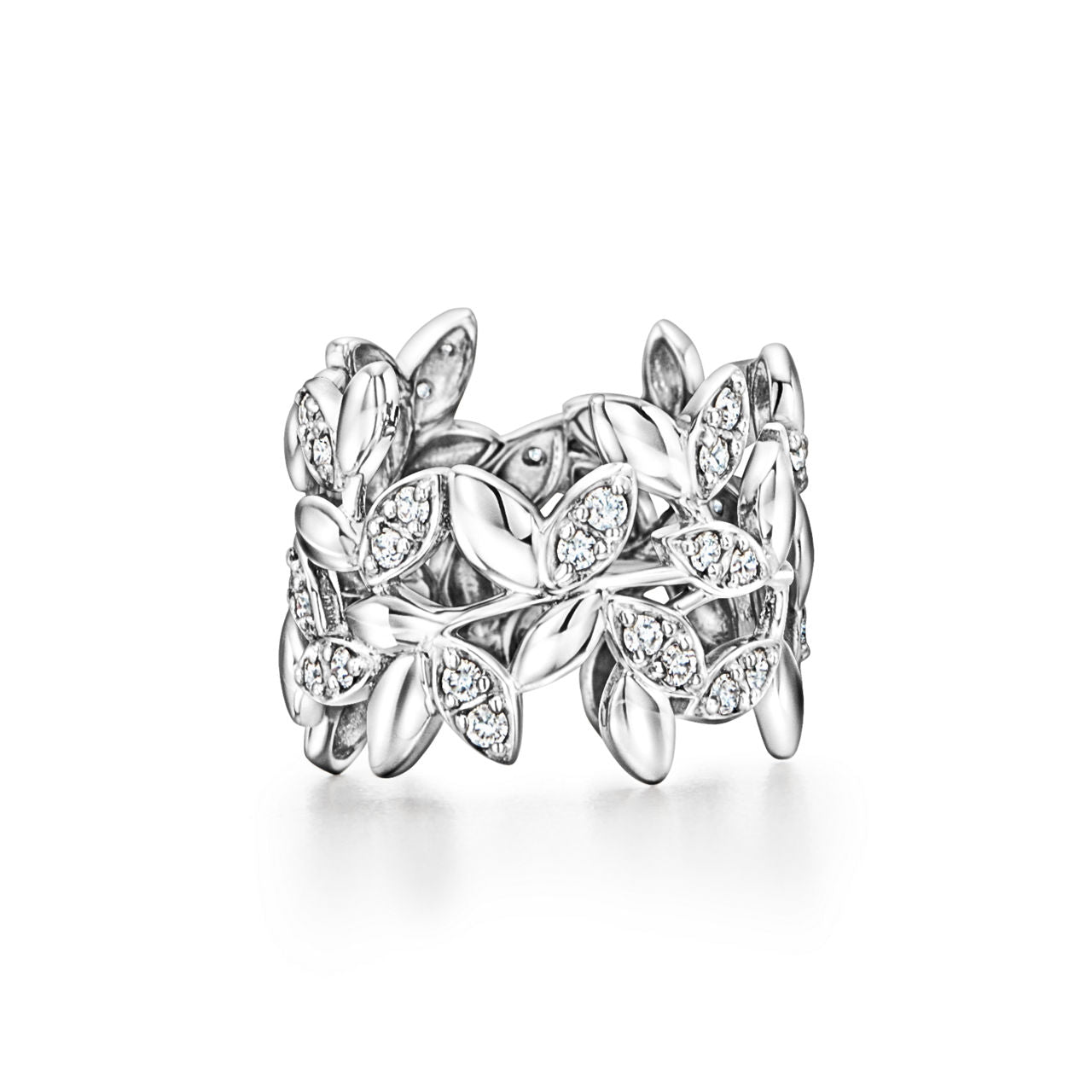 Paloma Picasso® Alliance Olive Leaf en or blanc 18 carats et diamants