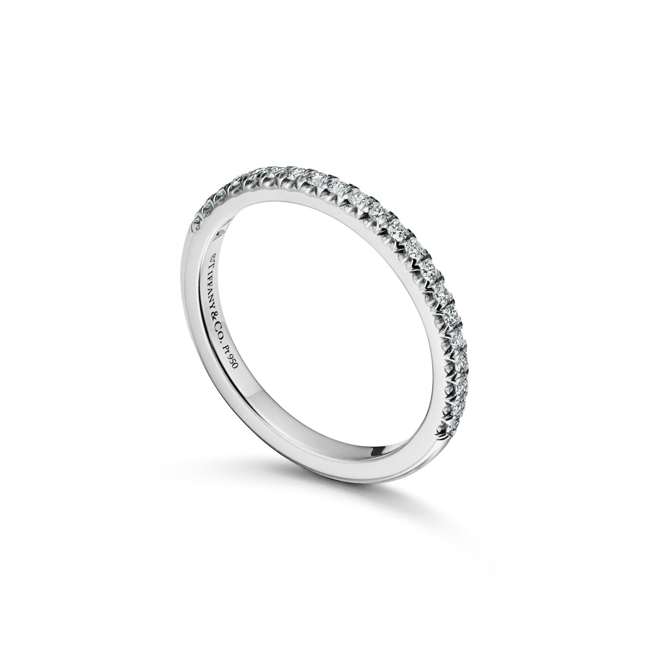 Tiffany Soleste Bague Éternité demi-cercle en platine 950 millièmes et diamants