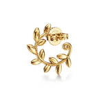 Boucles d’oreilles créoles Bypass Olive Leaf en or jaune