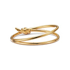 Bracelet jonc double rang à charnière en or jaune 18 carats