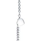 Collier Wrap Plaque Cœur en argent 925 millièmes, 81,3 cm