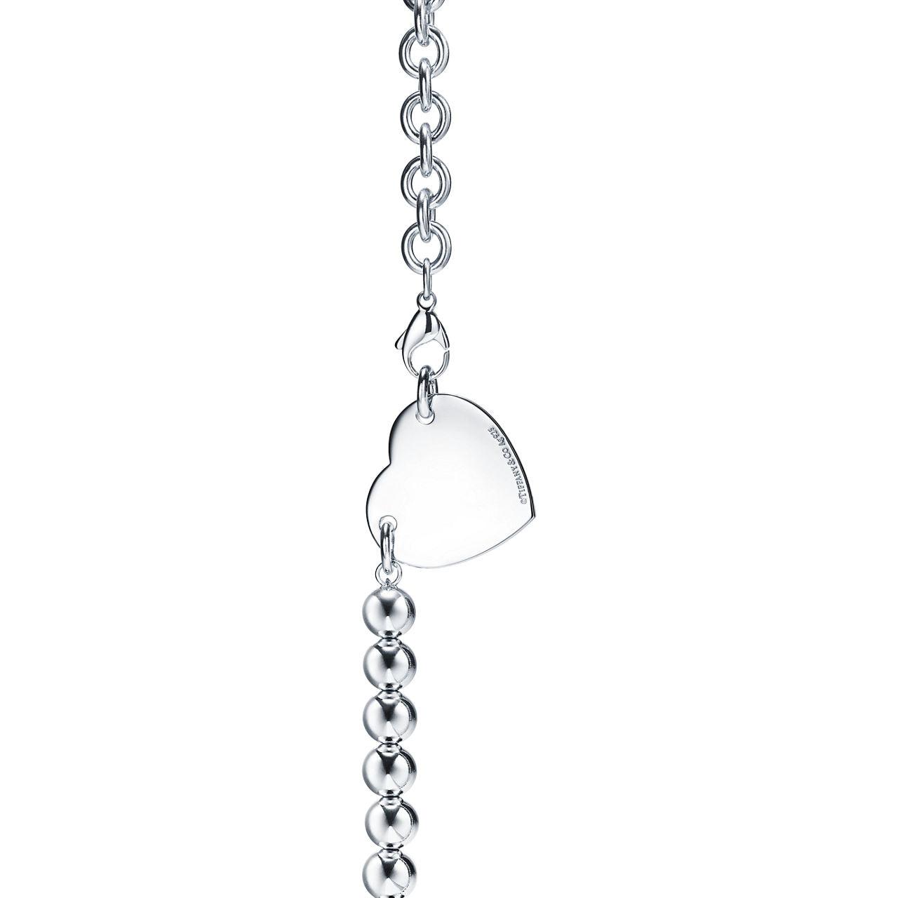 Collier Wrap Plaque Cœur en argent 925 millièmes, 81,3 cm
