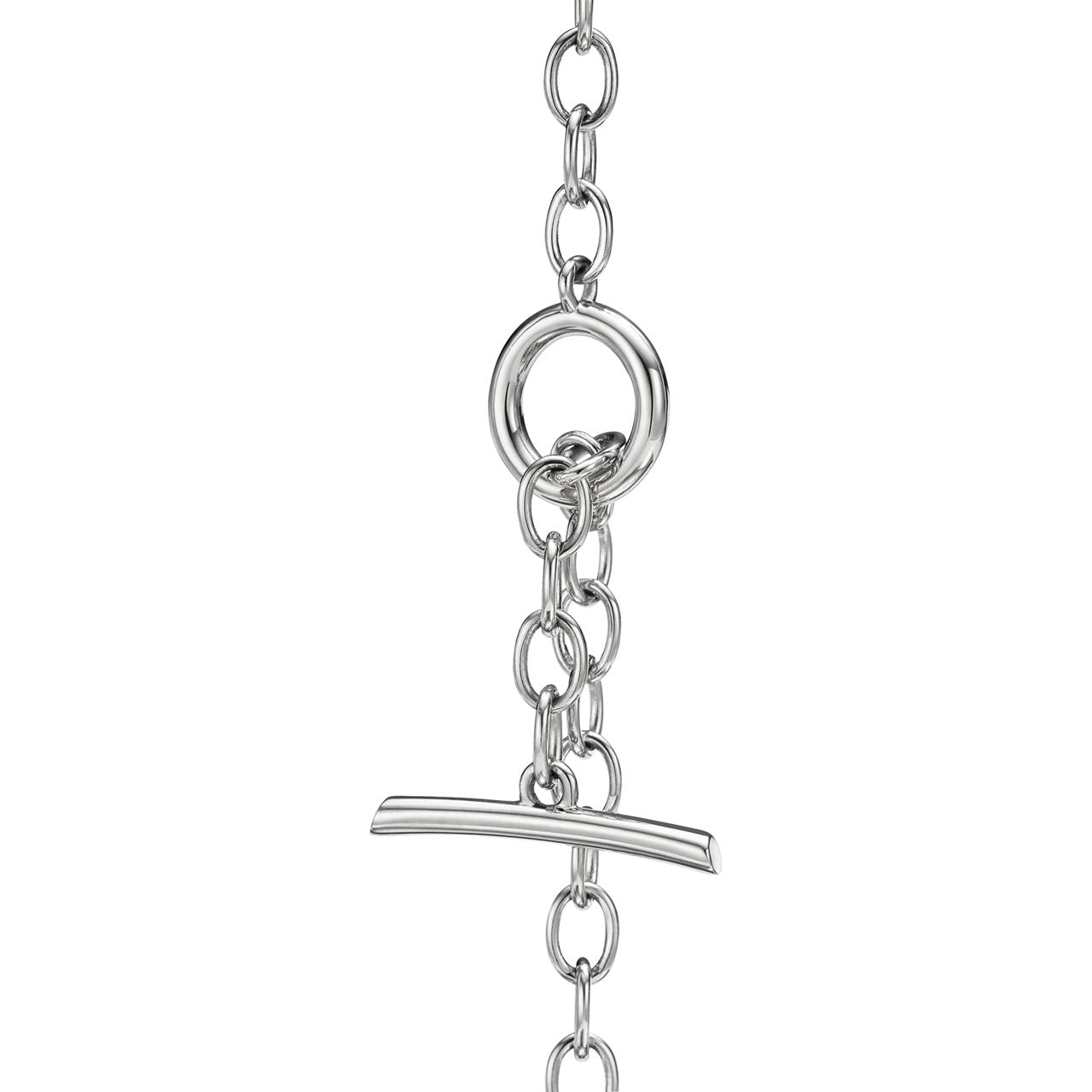 Collier double rang en or blanc 18 carats et diamants