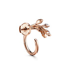 Boucles d’oreilles Cercle motif vigne en diamants en or rose 18 carats