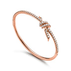 Bracelet jonc en or rose et diamants