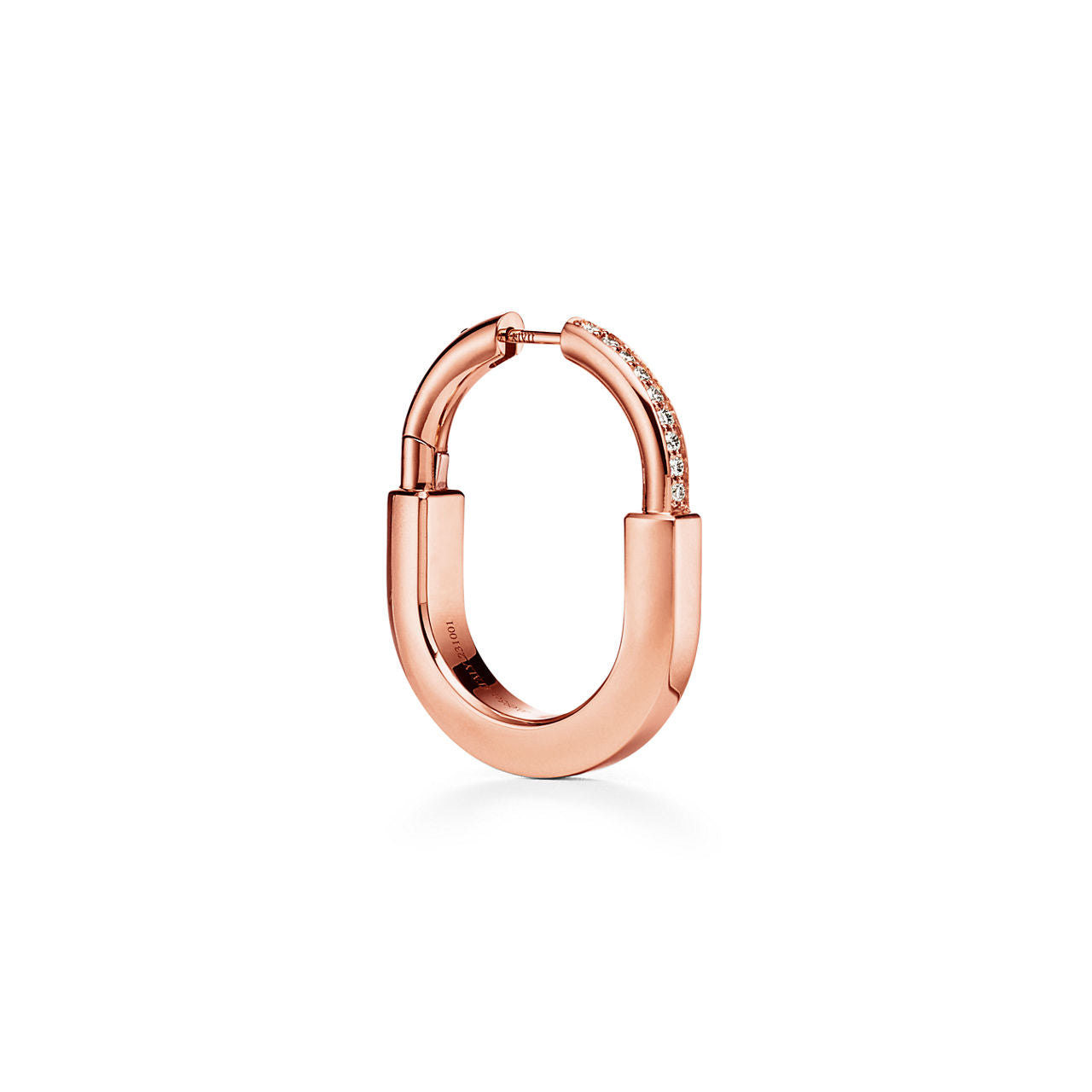 Boucles d’oreilles en or rose 18 carats et diamants. Medium.