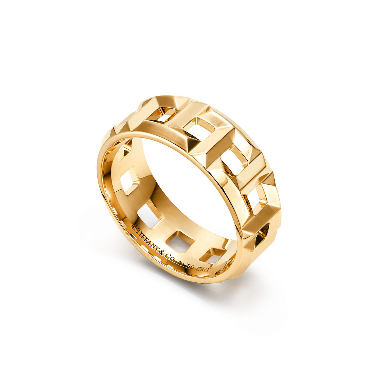 Tiffany T Bague True étroite 8 mm en or 18 carats en or jaune 18 carats