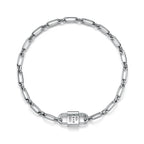 Collier cadenas à double anse en argent 925 millièmes. Large.