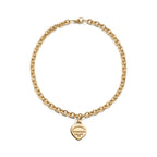 Collier Plaque Cœur en or jaune 18 carats. Medium.