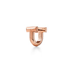Boucles d’oreilles huggies T1 avec pavé de diamants en demi-cercle en or rose
