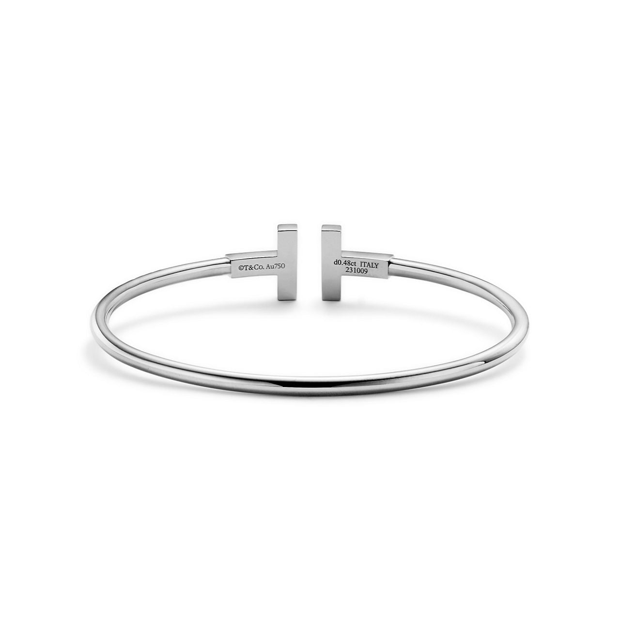 Bracelet jonc Wire pavé de diamants en or blanc 18 carats