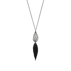 Collier Bean avec finition blanche sur argent 925 millièmes