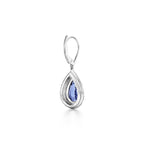 Boucles d’oreilles en platine 950 millièmes avec tanzanites et diamants