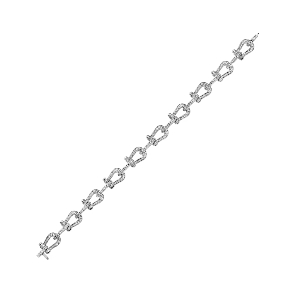 Bracelet Force 10, multiple manilles, pavé, moyen modèle