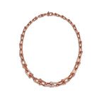 Collier à maillons gradués en or rose et diamants