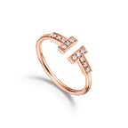 Tiffany T Bague Wire ornée de diamants en or rose