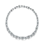 Collier à maillons gradués en or blanc 18 carats et diamants