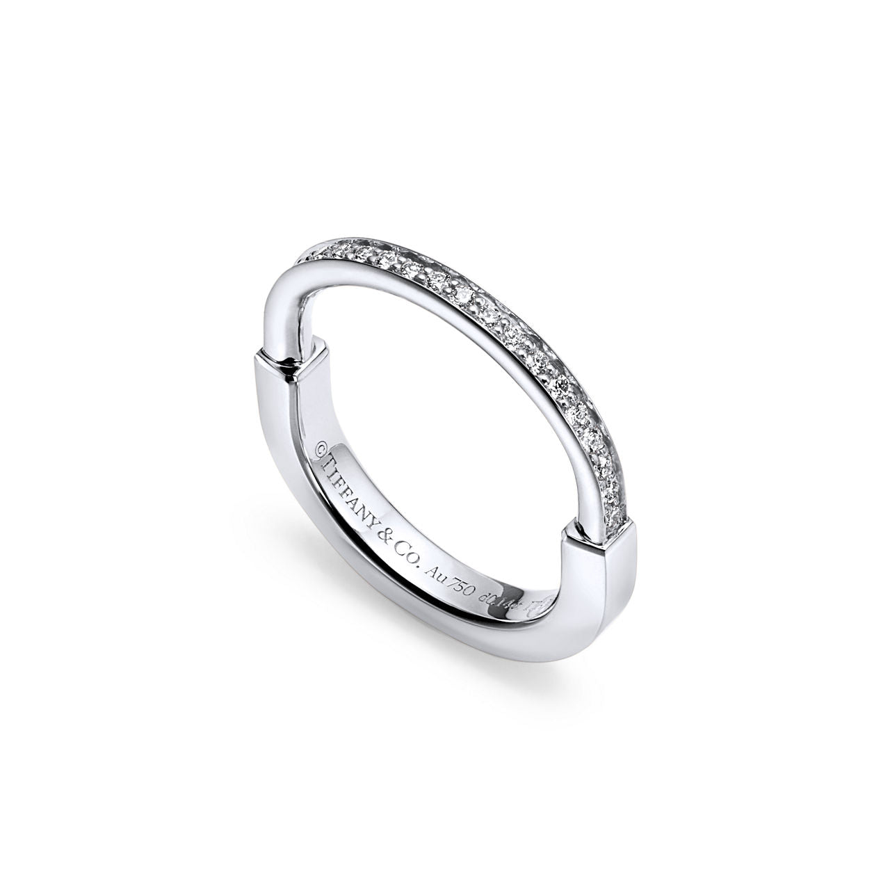 Tiffany Lock Bague en or blanc 18 carats et diamants