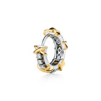 Boucles d’oreilles en platine, or jaune et diamants, style étroit