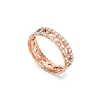 Tiffany T Bague True large en or rose 18 carats et pavé de diamants