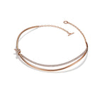 Collier double rang en or rose 18 carats et diamants