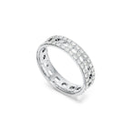 Tiffany T Bague True large en or blanc 18 carats et pavé de diamants
