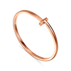Bracelet jonc étroit à charnière T1 en or rose